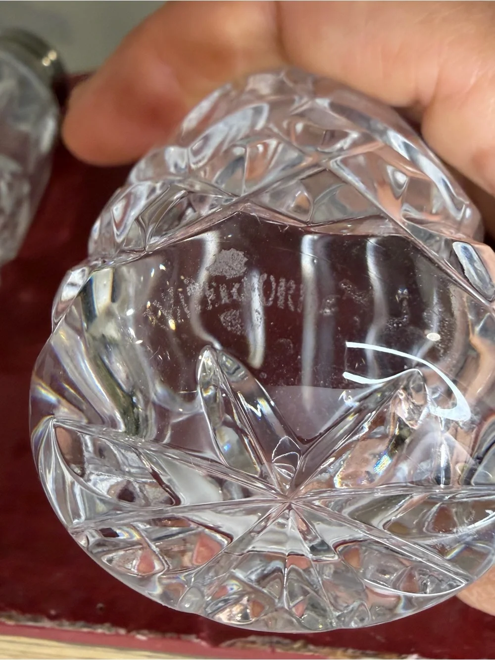 Waterford Lismore Clear Crystal Salt and Pepper Shakers with Silver Tops